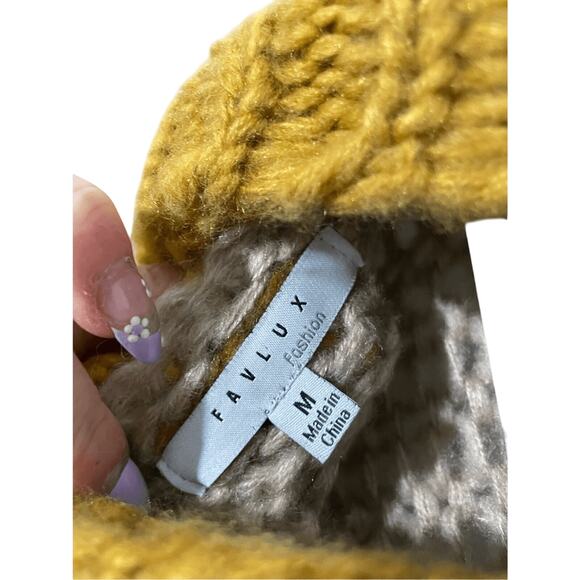 Favlux Light Knit Turtleneck Women's Medium Acrylic Sweater Funky Teacher Retro - Picture 3 of 5